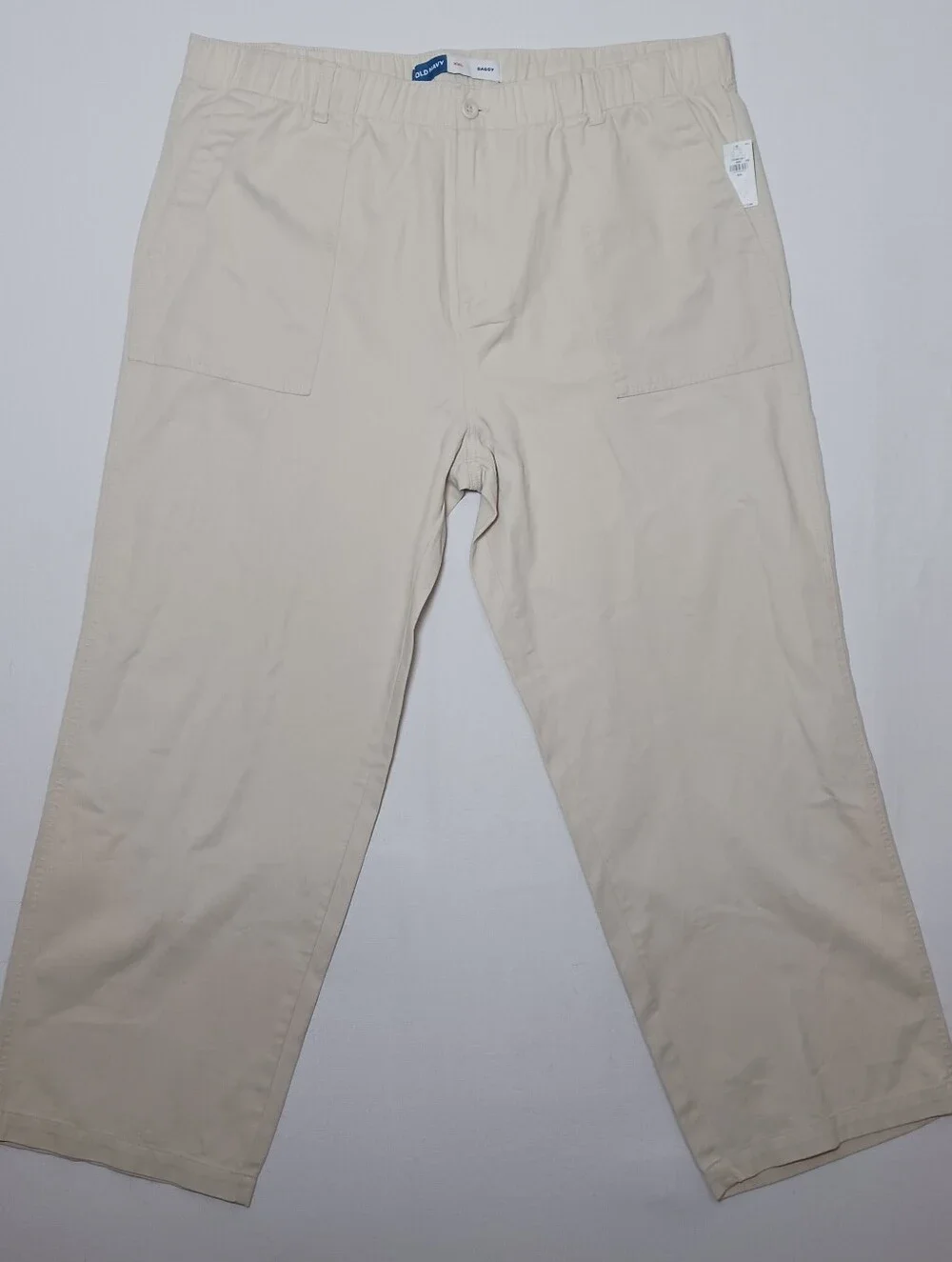 Old Navy Mens Baggy Soft Workwear Twill Pants XXL Wish Bone NWT 42X32